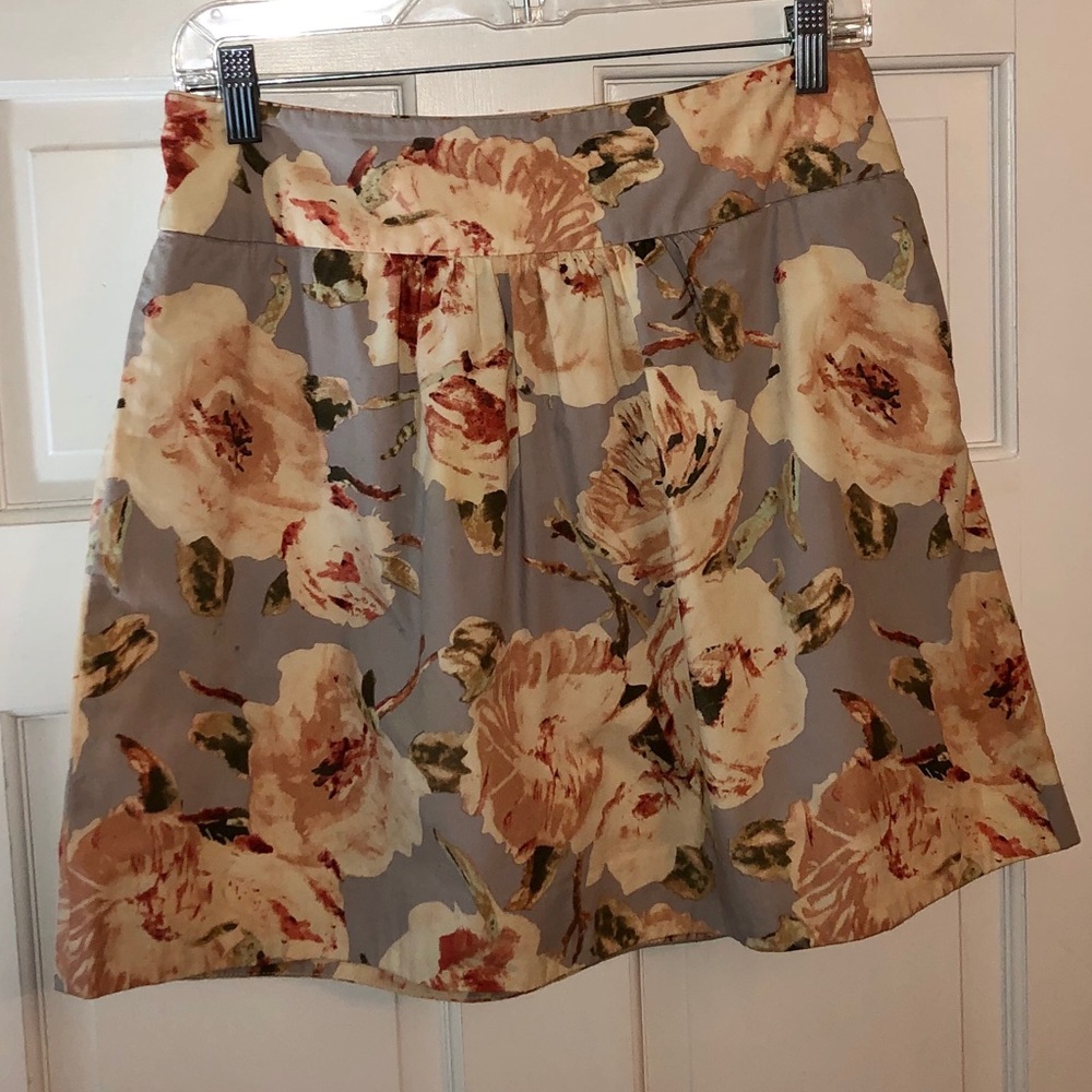 J Crew 2 pleated floral skirt